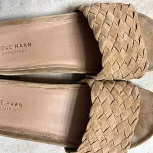Cole Haan Women's Tan Woven Slide Sandals
